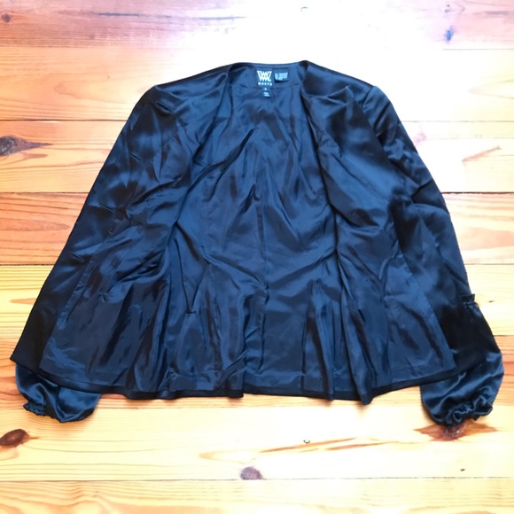 Worth Black Satin Flare Sleeve Jacket, EUC, 4 - Picture 11 of 13